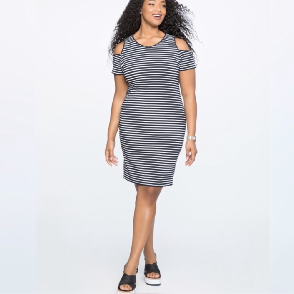 Eloquii striped dress - Picture 1 of 8